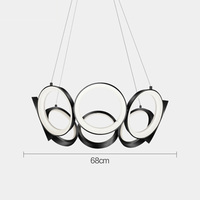 Lustre LED moderne de luxe, luminaire suspendu en métal argenté, lampe de plafond LED pour la décoration de la maison et du bureau