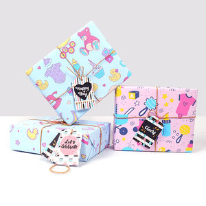 Venta al por mayor de rollos de papel tisú de cumpleaños de alta calidad bebé serie de dibujos animados embalaje rollo de papel de regalo artesanía superior - Product Image 3