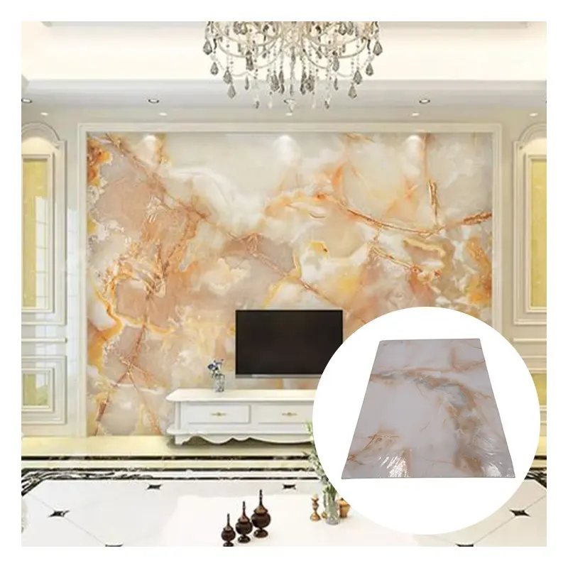 Gran oferta, hoja de mármol de PVC con textura de mármol, hojas de acabado de mármol de PVC de Líbano flexibles