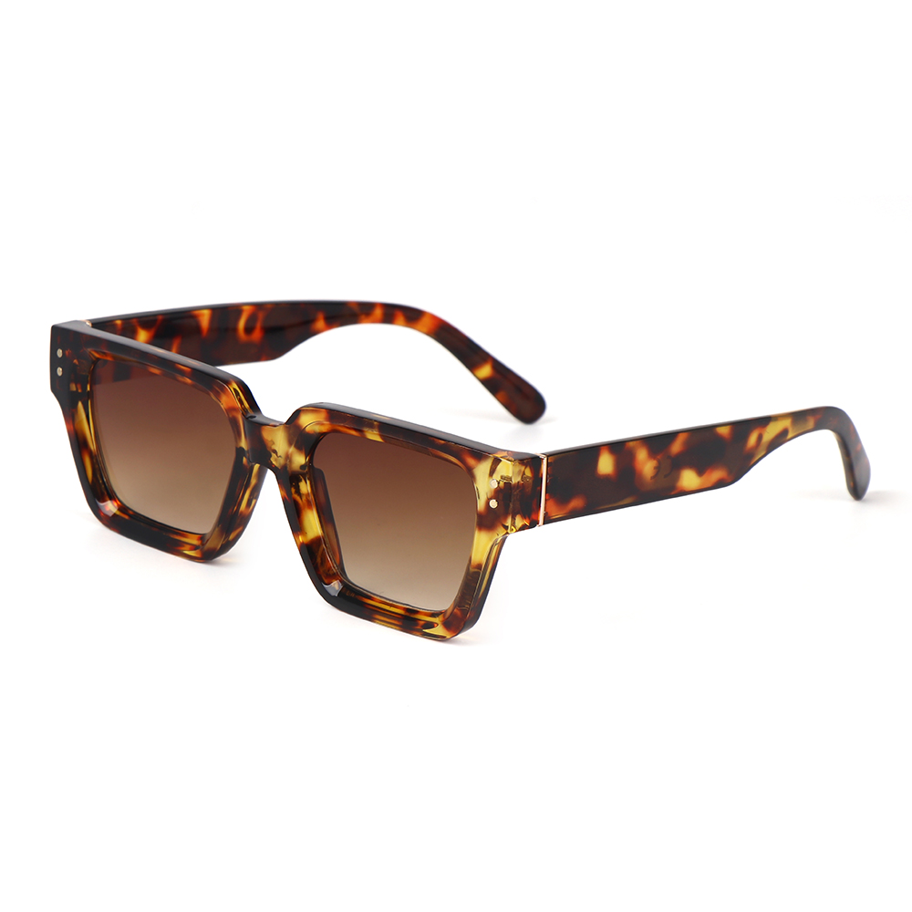 Tortoiseshell frame with gradient teal PC lenses