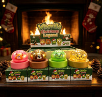 Jouet Squishy Monstre Vert de Noël pour Chien et Fille, Rempli de Pectine TPR, à Remontée Lente, Pailleté, Anti-Stress, Boîte Mystère