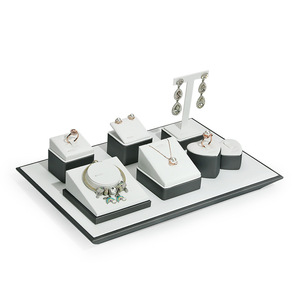 Présentoir à bijoux gris blanc, présentoir à bijoux, bracelet, collier, boucles d'oreilles, présentoir à bijoux - Product Image 2