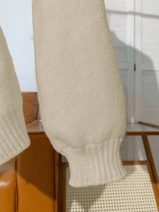 Herfst/Winter Elegante damescardigan: Diepe V-hals, effen kleur, witte kraag/manchetten, gestreepte zoom, ceintuur. Stedelijke casual stijl - Product Image 3