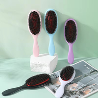 Brosse démêlante antistatique à poils de sanglier durs de qualité supérieure pour cheveux longs et bouclés, brosse à air pour coiffeur