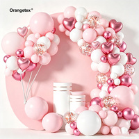 Pack de ballons en latex pastel de tailles variées, guirlande facile à assembler pour décorations de fête décontractée quotidienne et arrière-plans.