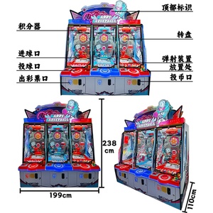 เครื่องเล่นเกมบาสเก็ตบอลแบบหยอดเหรียญ 3 คน เล่นสนุกได้ทั้งครอบครัว อุปกรณ์บันเทิงสำหรับพ่อแม่ลูก ภาษาอังกฤษ ผลิตจากพลาสติกทนทาน รับประกัน 1 ปี - Product Image 5