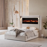 Lit réglable de luxe en velours côtelé rétro avec emballage modulaire et structure interne en bois de lierre, garantie de 3 ans