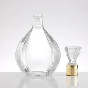 Botella de vidrio grueso de alta calidad Licor Spirit Wine Brandy Whisky Glass Bottle Gla