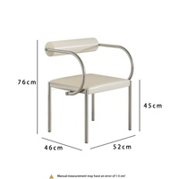 Chaise de maquillage minimaliste style INS, tabouret de coiffeuse avec structure en acier inoxydable, chaise de vanité pour chambre et bureau