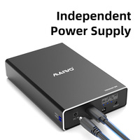 Dual Bay USB-C 10Gbps 2.5 "SATA HDD casing aluminium RAID SSD Enclosure dengan RAID 0/1/JBOD penyimpanan HDD fungsi besar