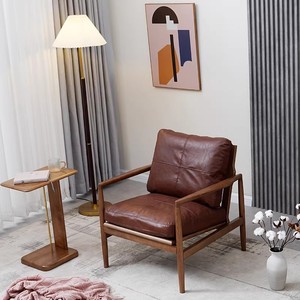 Sillón <span class=keywords><strong>de</strong></span> Madera Maciza, Estilo Casual, Moderno, <span class=keywords><strong>de</strong></span> Lujo Ligero, Nórdico, <span class=keywords><strong>de</strong></span> Mediados <span class=keywords><strong>de</strong></span> Siglo, para Balcón o Salón <span class=keywords><strong>de</strong></span> Té, Desmontable, Personalizable, Relleno <span class=keywords><strong>de</strong></span> Plumas <span class=keywords><strong>de</strong></span> Ganso, Individual - Product Image 1