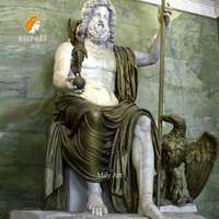 Statue de Zeus en marbre, vente directe d'usine MILY, design classique personnalisé pour parc public extérieur ou collection de musée