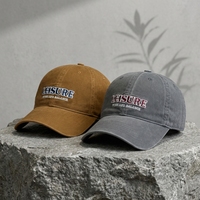 Casquette de baseball personnalisée avec logo brodé noir effet vieilli, six panneaux, style Dad Hat, streetwear, visière incurvée, en sergé de coton, vente en gros OEM
