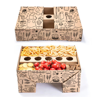 Tiroir de rangement à emporter pliable avec logo personnalisé recyclé avec impression écologique Boîte à plateau de restauration en carton