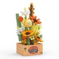 Decool – blocs de construction en forme de fleurs, ensemble de plantes en pot, fleurs artificielles, modèle de bonsaï, décoration de maison, cadeau de bureau