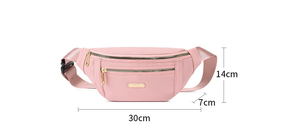 Riñonera de nailon personalizada para mujer al por mayor, riñonera impermeable cruzada para correr, riñonera con cierre de cremallera, patrón de letras, poliéster - Product Image 2