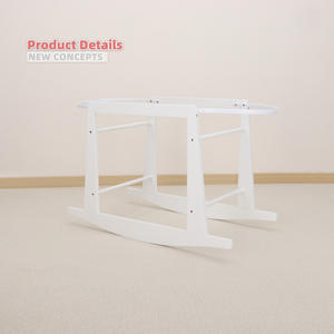 Support de <span class=keywords><strong>berceau</strong></span> à bascule en bois blanc, cadre compact avec anneau métallique incurvé, base à bascule stable pour <span class=keywords><strong>berceau</strong></span> de nouveau-né - Product Image 5