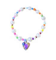 Collier élégant et tendance, imperméable, confortable, avec pendentif en forme de cœur orné de perles de cristal, réglable, pour chiens et chats