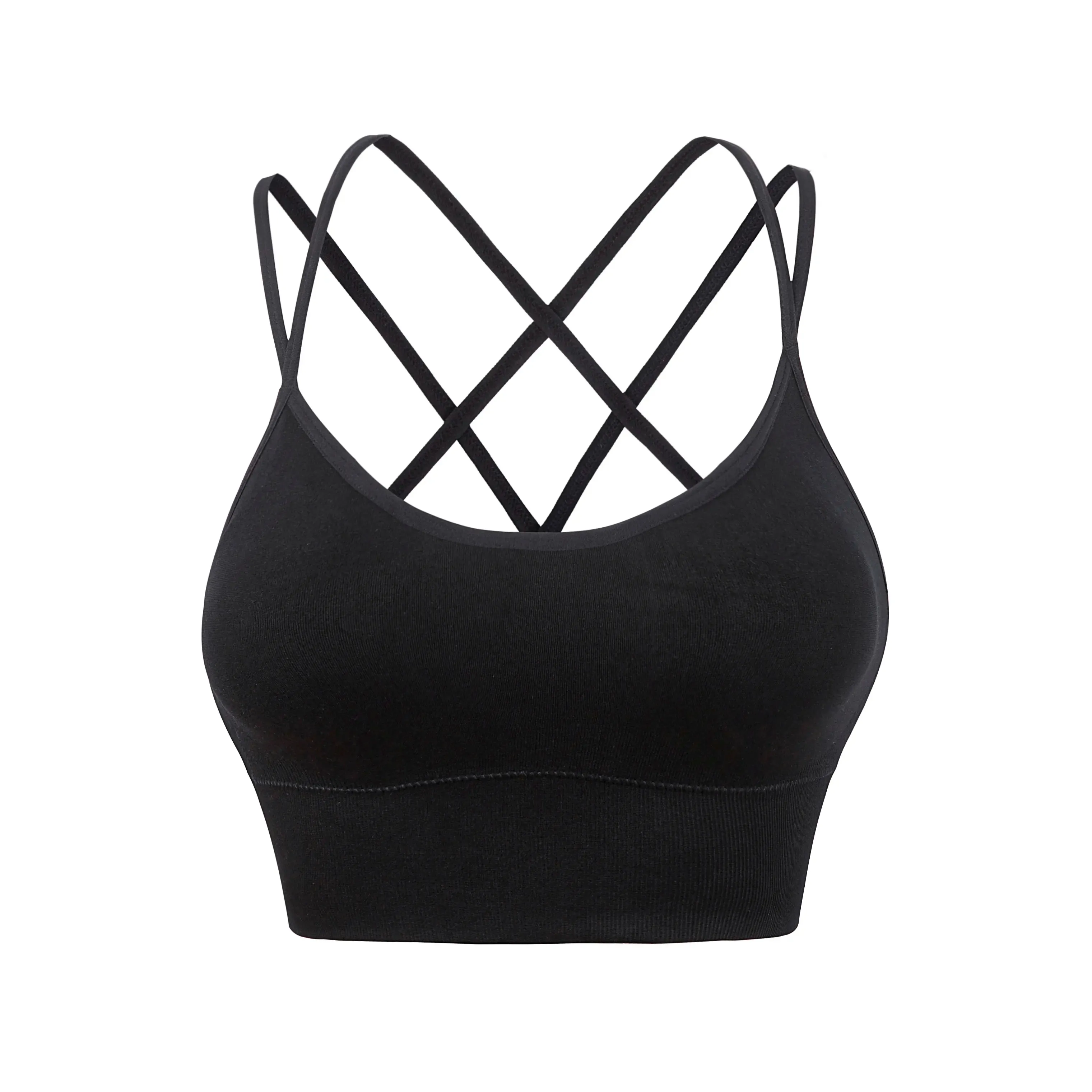 Empiècement DME personnalisé OEM mince bandoulière sans fil ajustement Sujetador Deportivo soutien-gorge de sport sans couture Fitness Gym Yoga soutien-gorge pour femmes