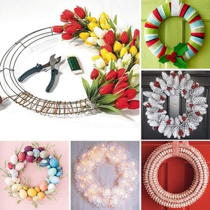 DIY Round Christmas Wreath Decoration for Holiday and Party Decor, Handmade Craft for Home, <b>Door</b>, Wall & Event Decoration - Product Image 3