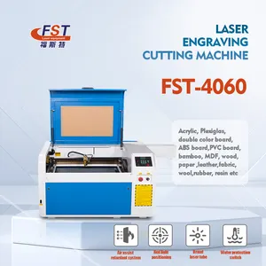 Mesin Pemotong Ukiran Laser Co2 6040 Cnc, untuk Perhiasan Kulit Kayu, Sepatu Plastik Stempel Laser Terukir