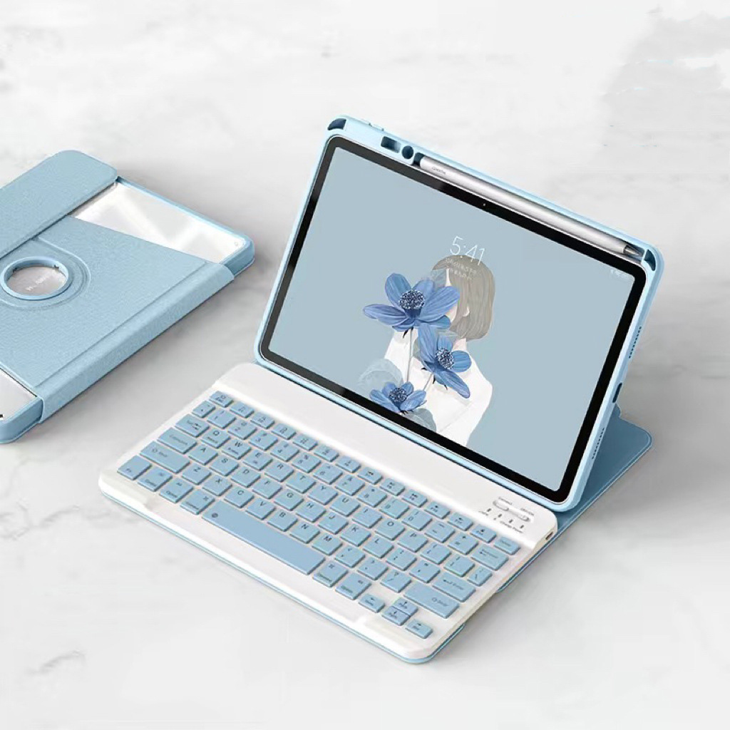 Case iPad with Keyboard Slim Detachable Design