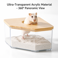Baignoire transparente en acrylique pour hamster, bac à sable pour hamster syrien, grande toilette pour petits animaux, accessoires de cage, vente en gros