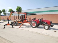 Remorque de bois de forêt de rondin de vélo de quadruple de machine de sylviculture avec la grue pour le tracteur