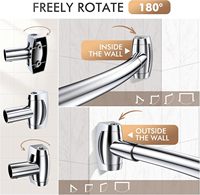 Ensemble de tringles de douche courbées extensibles personnalisables en gros, tringle télescopique en acier inoxydable 304 antirouille pour projets résidentiels et hôteliers