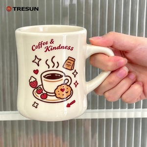 Vente en gros de tasse en céramique de petite taille de couleur émaillée à double paroi de 12oz tasse en céramique vintage tasse de cadeau d'événement de logo personnalisé - Product Image 4