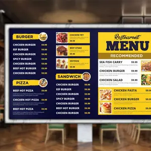 Illuminated Ultra Super Thin Slim LED Light Box Led Menu Board Magnetic Light Box For Restaurant Shop