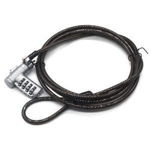 XMM-2023 đen phổ kết hợp máy tính xách tay máy tính xách tay khóa <span class=keywords><strong>3</strong></span>-trong-1 mật khẩu resettable Cáp khóa cho k-slot, Nano & nêm khe cắm - Product Image 1