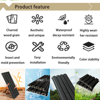 Panneaux muraux en WPC à grain de bois carbonisé, revêtement extérieur, bardage, panneaux muraux à lamelles cannelées en WPC pour façade extérieure