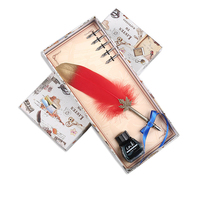 JH Marque Vente Chaude D'art De Luxe Ensemble Stylo Plume Avec Encrier En Verre