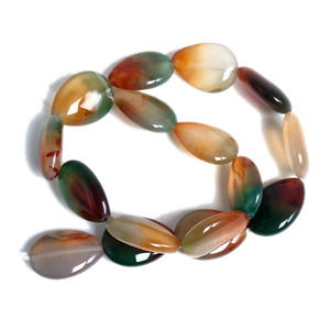 Teardrop sọc <span class=keywords><strong>Onyx</strong></span> Đá tự nhiên con công màu xanh lá cây mã não Bead, Vòng Cổ phụ kiện đồ trang sức sáng tạo 15x20mm 30x40mm 15 inch - Product Image 4