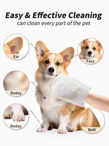 Gants de nettoyage pour animaux de compagnie en gros : lingettes désodorisantes pour chats et chiens, pour le voyage, le nettoyage à sec et le bain, sans utilisation des mains - Product Image 3