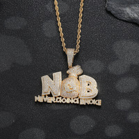 Collier pour homme YYN Jewelry, pendentif sac à monnaie hip-hop personnalisé, entièrement serti de zircon, chaîne en bambou