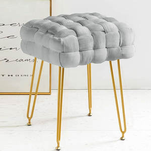 Pouf de rangement moderne <span class=keywords><strong>en</strong></span> velours capitonné français, multifonctionnel pour appartement, chambre à coucher, hôtel, canapé ottoman - Product Image 6