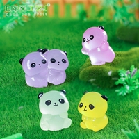 Panda lumineux créatif et mignon pour aménagement paysager, accessoires décoratifs DIY pour jardin Mengli, mini ornements de bureau