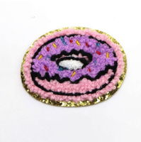 En gros, Patchs thermocollants 3D en chenille brodée, motif Ours arc-en-ciel, Paillettes diamant, Fleur/Cœur en résine pour chapeaux