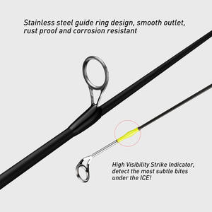 Mini 50cm 2-teilige Glas-Stahl-Eisangelrute 40g Winter-Ventilschaft-Schnitt Transparenter Weicher Schwanz Weitwurf - Product Image 5