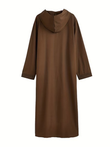 Vêtements islamiques CCY Thobe pour hommes, <span class=keywords><strong>Djellaba</strong></span> arabe, Kaftan, Boubou Homme Musulman, Caftan décontracté à capuche, Robe Jubba à manches longues - Product Image 3