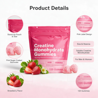 Gummies de créatine monohydrate OEM saveur fraise, complément sportif, 2 gummies par jour pour la gestion de l'énergie des adultes
