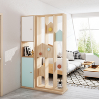 Mueble de Entrada de Lujo, Biombo Decorativo de Madera Maciza, Mueble de Almacenamiento, Separador de Ambientes para Sala de Estar