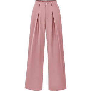 <span class=keywords><strong>Pantalon</strong></span> de costume formel décontracté ample de style d'affaires pour femmes taille haute devant plat-nouveau pour le printemps - Product Image 5