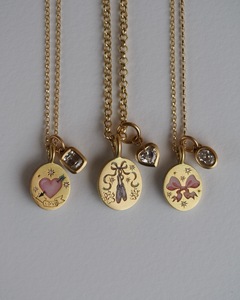Nouveau collier pendentif tendance pour femme, style européen et américain, en acier inoxydable <span class=keywords><strong>Baresi</strong></span>, luxe léger, avec fleurs peintes et cœur - Product Image 6