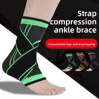 Attelle de cheville unisexe pour adulte avec fermeture à sangle, compression élastique en nylon, protection thermique, utilisation multisports, soutien fixe confortable