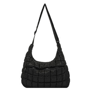 Sac messager en nylon à bandoulière unique pour femme Jianghu, doublure en coton, fermeture éclair, design plissé, style tendance urbain, utilisation toutes saisons - Product Image 6
