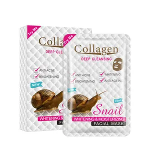 OEM Manufactured Snail Mask Collagen Facial Mask Sheet Whitening Pack Mask Pack Cotton Female OEM ODM Private Label Service