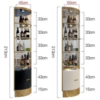 Meuble à vin moderne en métal triangulaire avec grand rangement en verre, buffet de luxe doré, table d'appoint, étagère de présentation